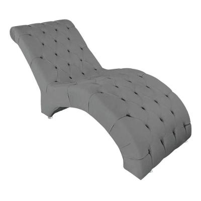 Recamier Divã Espreguiçadeira Para Sala Cliníca Aline Veludo Cinza