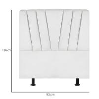 Cabeceira Estofada Cama Box Solteiro 90 Cm Louise Suede Branco - 3