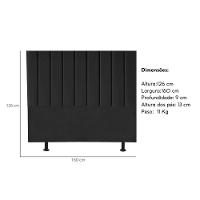 Cabeceira Estofada Cama Casal Queen Size 160 Cm Maria Linho Preto - 3