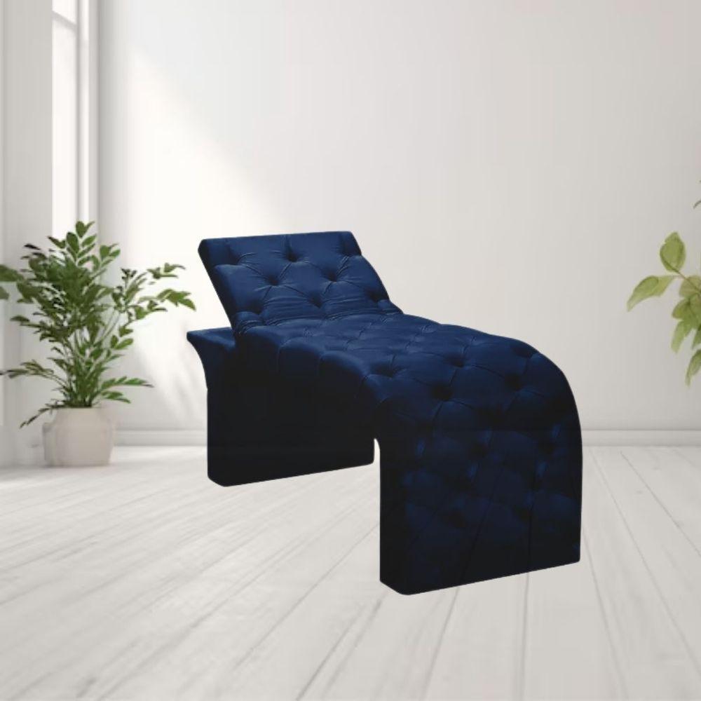 Maca Estofada Estética Cílios Regulável Spa Veludo Eloísa Azul Marinho - 1