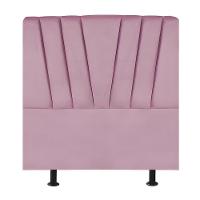 Cabeceira Estofada Cama Box Solteiro 90 Cm Louise Suede Rosa - 1