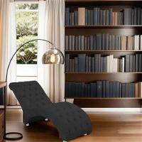 Recamier Divã Espreguiçadeira Para Sala Cliníca Elisa Suede Preto - 1