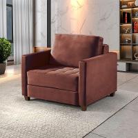 Sofá Cama 1 Lugar 100 Solteiro Paris Caramelo C/ Castanho - 1