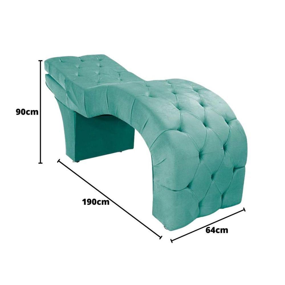 Maca Estofada Reclinável Sobrancelhas Cílios Suede Jade Azul Tiffany - 3