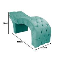 Maca Estofada Reclinável Sobrancelhas Cílios Suede Jade Azul Tiffany - 3