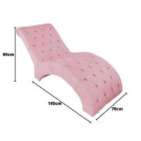 Recamier Divã Espreguiçadeira Para Sala Cliníca Elisa Suede Rosê - 3