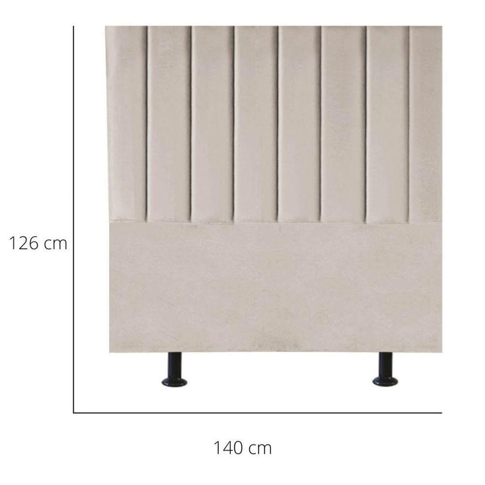 Cabeceira Estofada Cama Casal 140 Cm Luana Corino E Frame Bege - 5