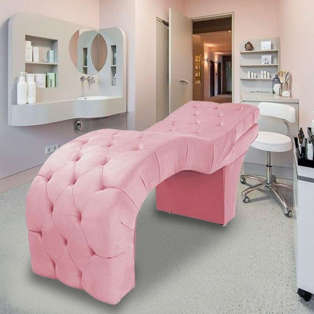 Maca Estofada Reclinável Sobrancelha Cílios Veludo Jade Rosê - 2