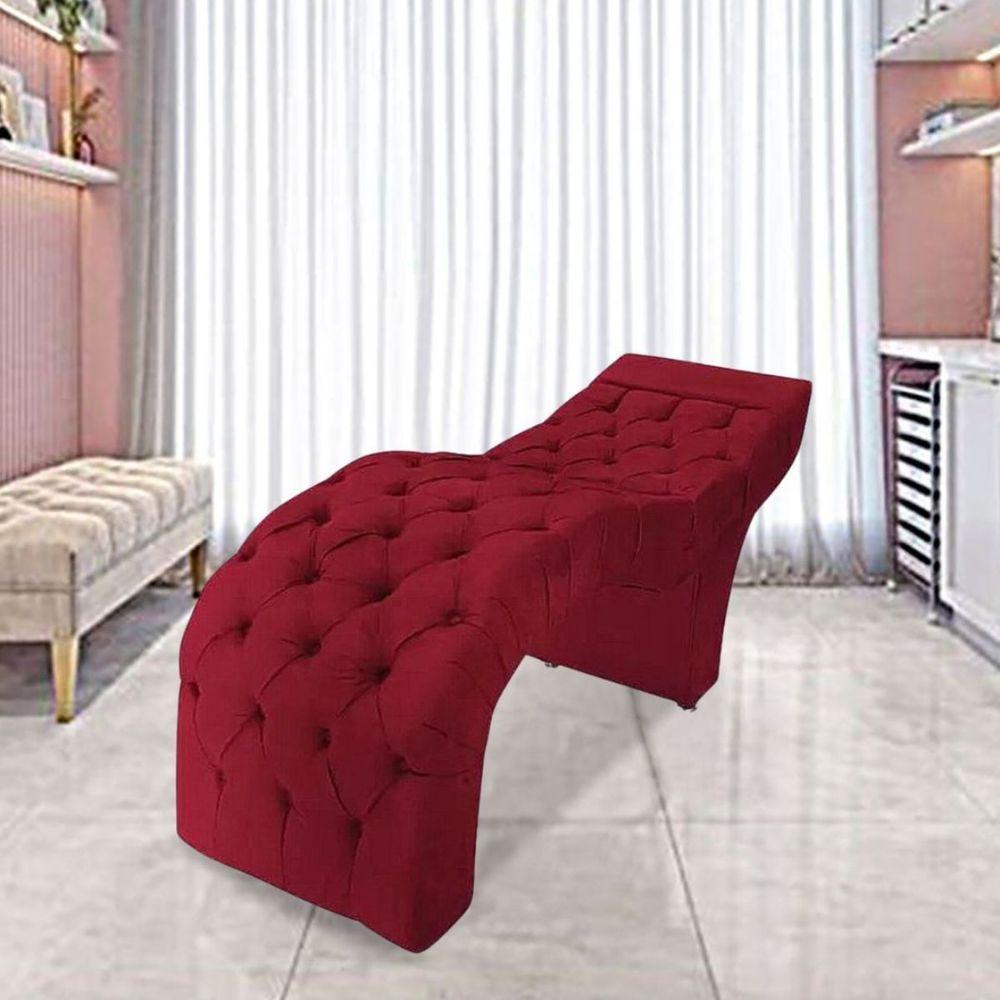 Maca Estofada Estética Cílios Salão Spa Suede Adriana Vermelho - 2