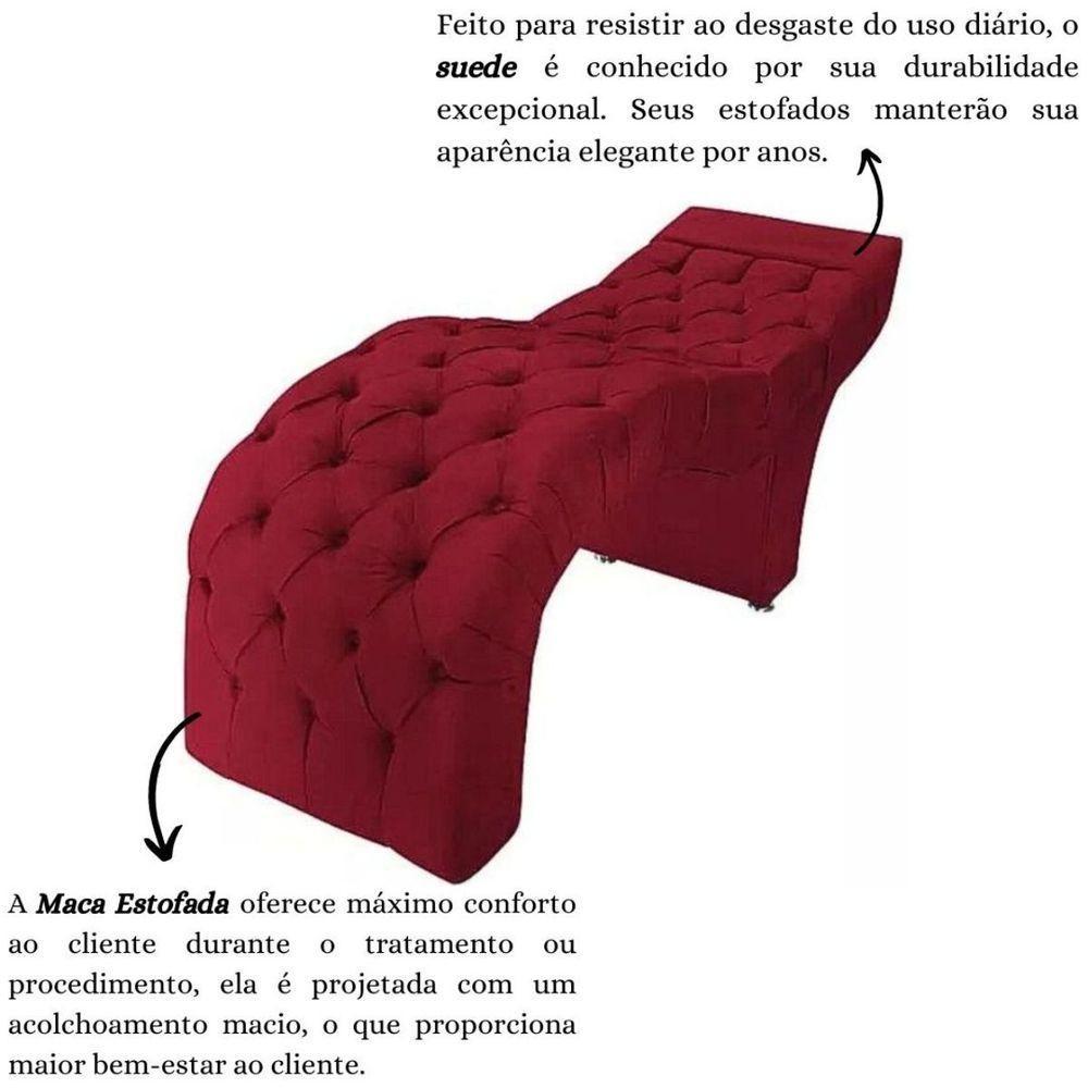 Maca Estofada Estética Cílios Salão Spa Suede Adriana Vermelho - 5