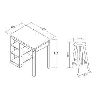 Bancada Cozinha Gourmet Ditália Com 2 Banquetas Preto - 10