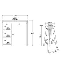 Bancada Cozinha Gourmet Ditália Com 2 Banquetas Preto - 5