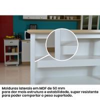 Bancada Gourmet Ilha Cozinha com Iluminação Ditália Branco