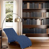Recamier Divã Espreguiçadeira Para Sala Cliníca Aline Suede Azul Marinho - 2