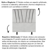 Cabeceira Estofada Cama Box Solteiro 90 Cm Louise Veludo Cinza Claro - 5