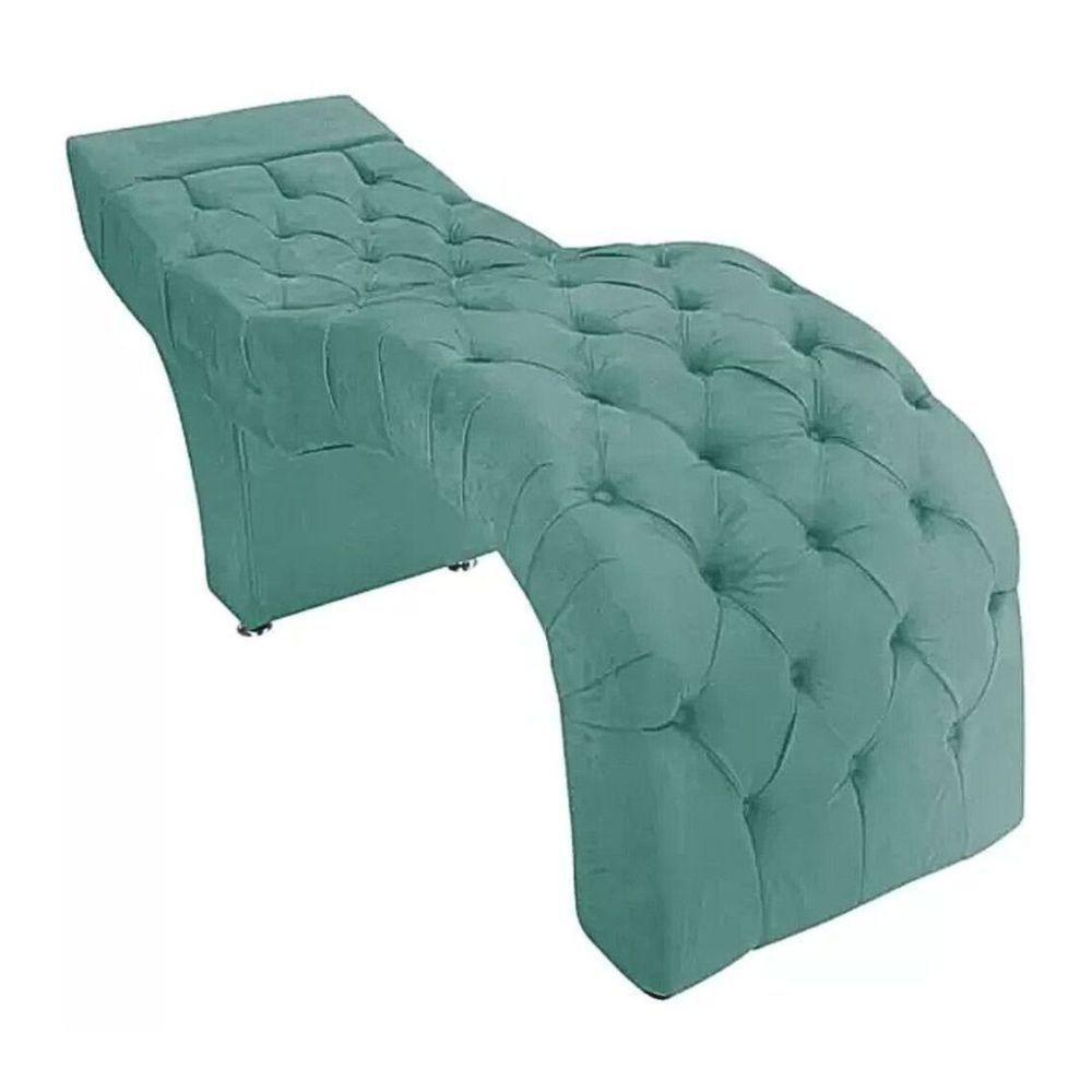 Maca Estofada Estética Cílios Salão Spa Suede Adriana Azul Tiffany - 1