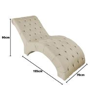 Recamier Divã Espreguiçadeira Para Sala Cliníca Elisa Suede Bege - 3