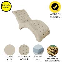 Recamier Divã Espreguiçadeira Para Sala Cliníca Elisa Suede Bege