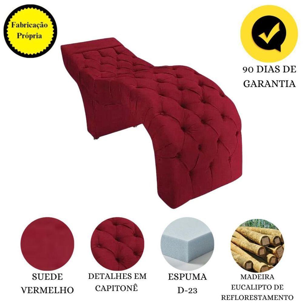 Maca Estofada Estética Cílios Salão Spa Suede Maiara Vermelho - 4