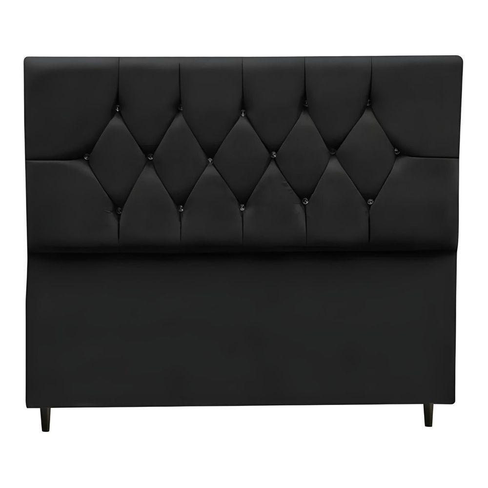Cabeceira Para Cama Box Estofada King 195 Cm Suede Isabela Preto - 2
