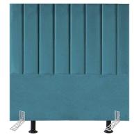 Cabeceira Estofada Cama Casal 140 Cm Luana Suede E Frame Azul Turquesa - 2
