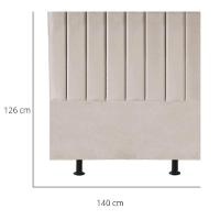 Cabeceira Estofada Cama Casal 140 Cm Lídia Corino E Frame Bege - 2