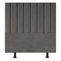 Cabeceira Estofada Cama Box Solteiro 100 Cm Maria Suede Cinza Escuro - 1