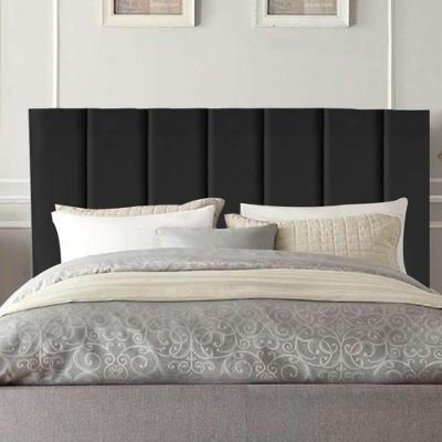 Cabeceira Estofada Cama Casal 140 Cm Luana Suede E Frame Preto