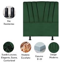 Cabeceira Estofada Cama Box Solteiro 90 Cm Louise Suede Verde - 5
