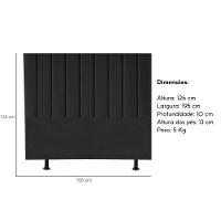 Cabeceira Estofada Cama Box King 195 Cm Laura Linho Preto - 3