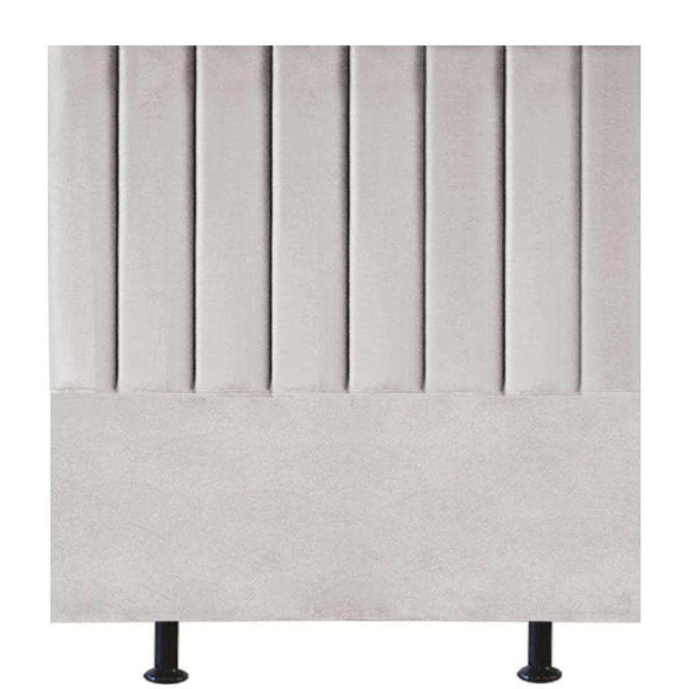 Cabeceira Estofada Cama Box King 195 Cm Alice Linho Cinza Claro - 1