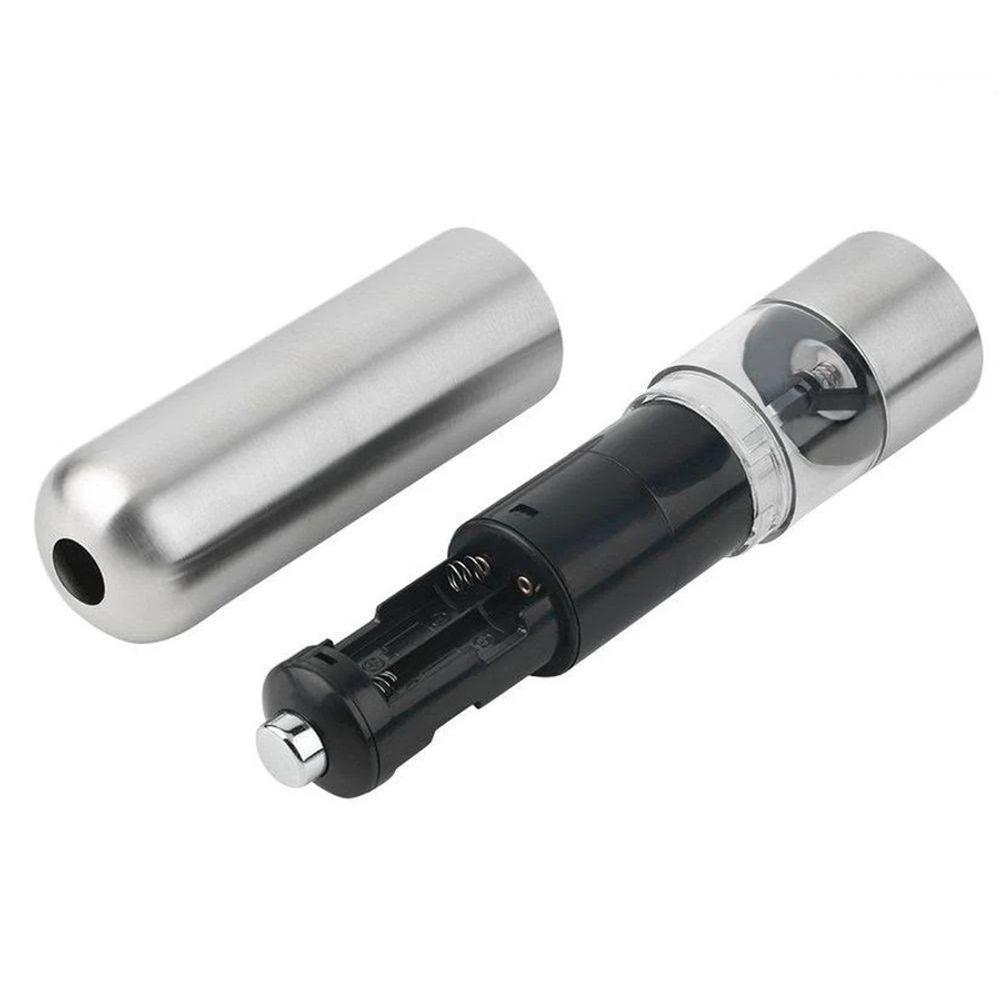 Moedor Pimenta Ou Sal Gourmet Eletrico A Pilha Aço Inox - 1