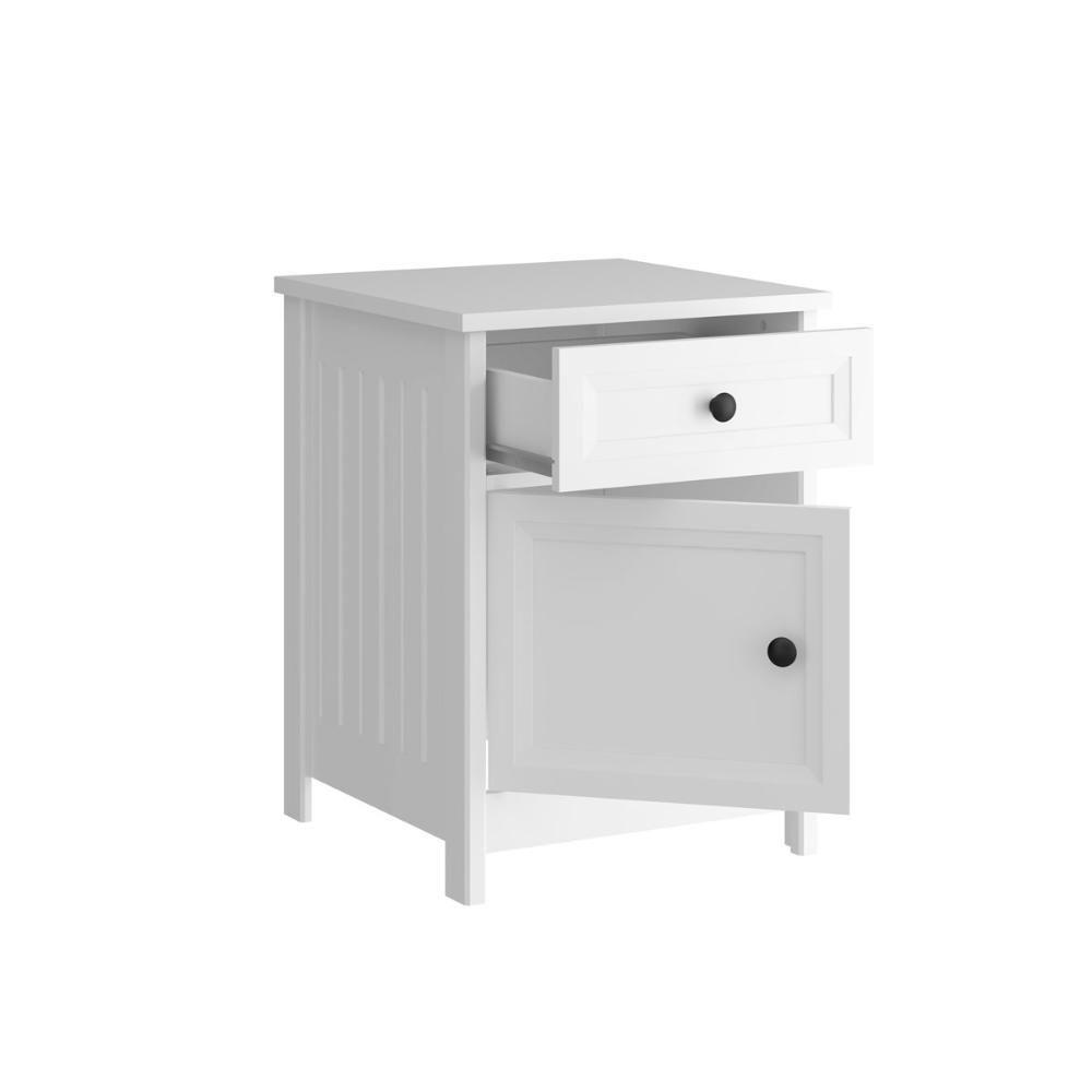 Mesa de Cabeceira 1 Gaveta 1 Porta Dm-114 Branco Ditália - 2