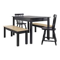 Mesa De Jantar Ditália 2bancos 2cad Ja-220+ja-225 Cor:preto - 1