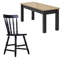 Mesa De Jantar Ditália 2bancos 2cad Ja-220+ja-225 Cor:preto - 8