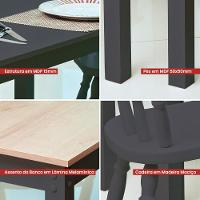 Mesa De Jantar Ditália 2bancos 2cad Ja-220+ja-225 Cor:preto - 10