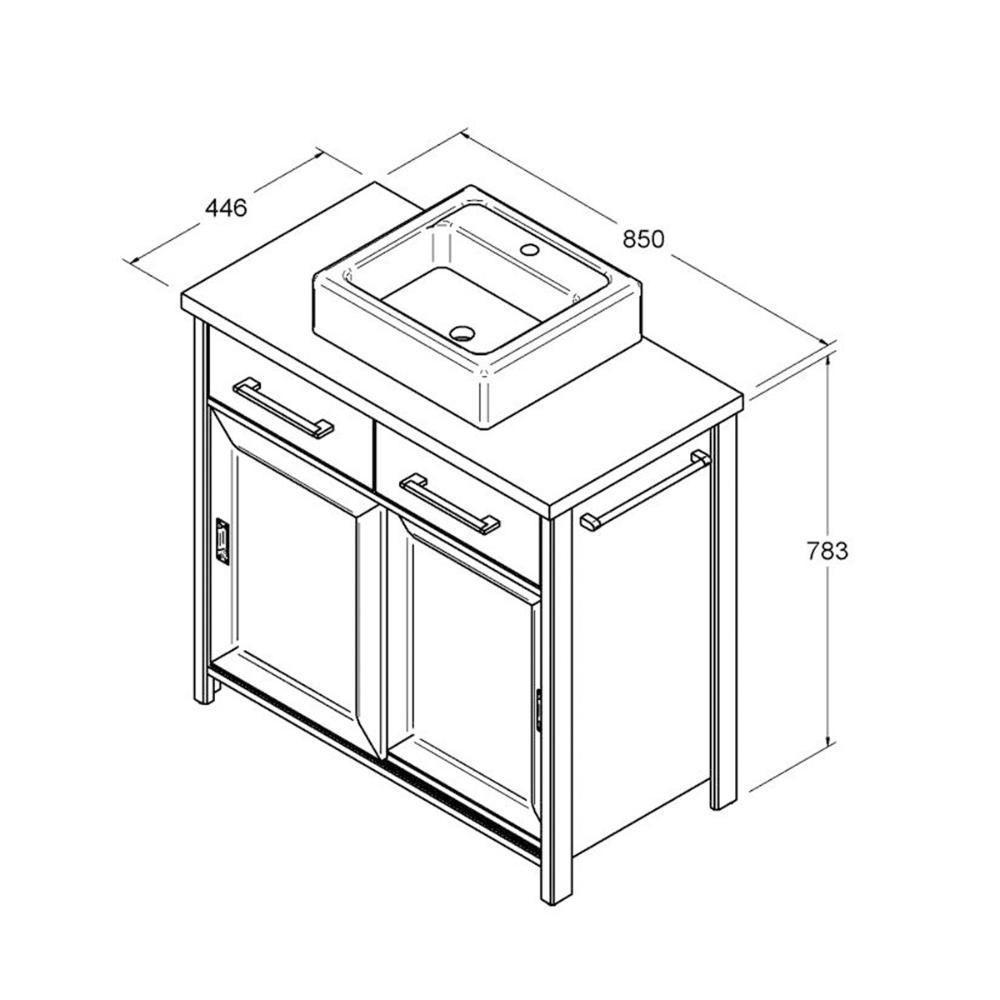 Gabinete Armário Banheiro Ditália 2 Gav 2 Pts Com Cuba Bn-03 Cor:preto Preto - 9