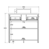 Gabinete Armário Banheiro Ditália 2 Gav 2 Pts Com Cuba Bn-03 Cor:preto Preto - 15