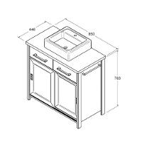 Gabinete Armário Banheiro Ditália 2 Gav 2 Pts Com Cuba Bn-03 Cor:preto Preto - 17