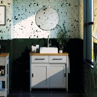 Gabinete Armário Banheiro Ditália Com Cuba + Espelho / Bn-03 Cinza Cinza - 6