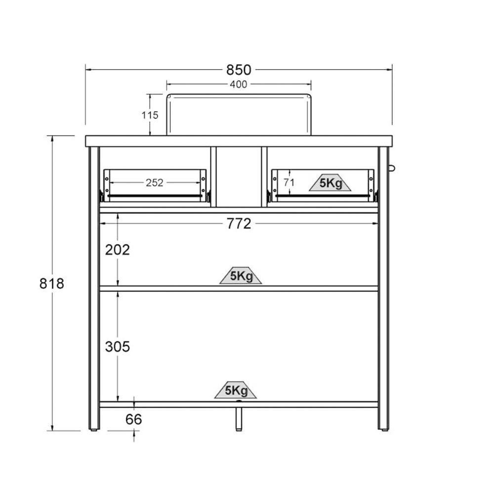 Gabinete Armário Banheiro Ditália Com Cuba + Espelho / Bn-03 Branco Branco - 7