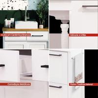 Gabinete Armário Banheiro Ditália Com Cuba + Espelho / Bn-03 Branco Branco - 3