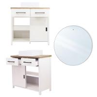 Gabinete Armário Banheiro Ditália Com Cuba + Espelho / Bn-03 Branco Branco - 5