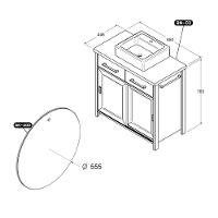 Gabinete Armário Banheiro Ditália Com Cuba + Espelho / Bn-03 Branco Branco - 8
