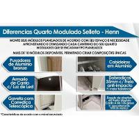 Mesa De Cabeceira Modulada Armário De Seletto Mc02 C- 1 Porta E 3 Gavetas Areia-jequitibá - Henn - 2