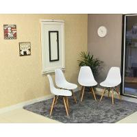 Conjunto Mesa Dobrável Retrátil 120 X 75 Branca e 4 Cadeiras Eiffel Branca - 4