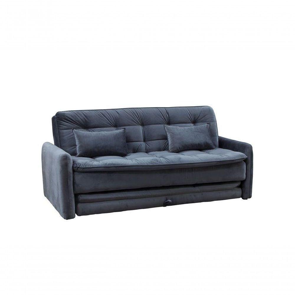 Sofá Cama Reclinável Com Cama Auxiliar Madalena - Veludo Chumbo - 3
