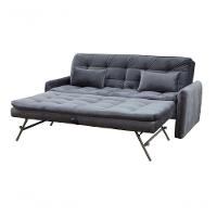 Sofá Cama Reclinável Com Cama Auxiliar Madalena - Veludo Chumbo - 1