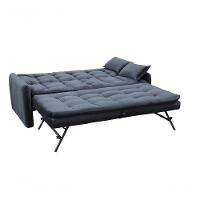 Sofá Cama Reclinável Com Cama Auxiliar Madalena - Veludo Chumbo - 2