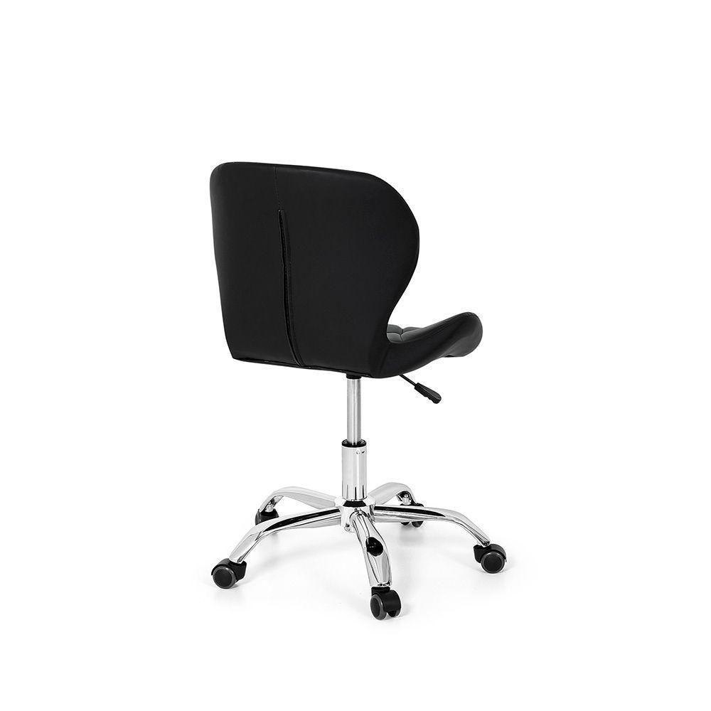 Conjunto 02 Cadeiras Office Eiffel Slim Base Giratória Preta - 3